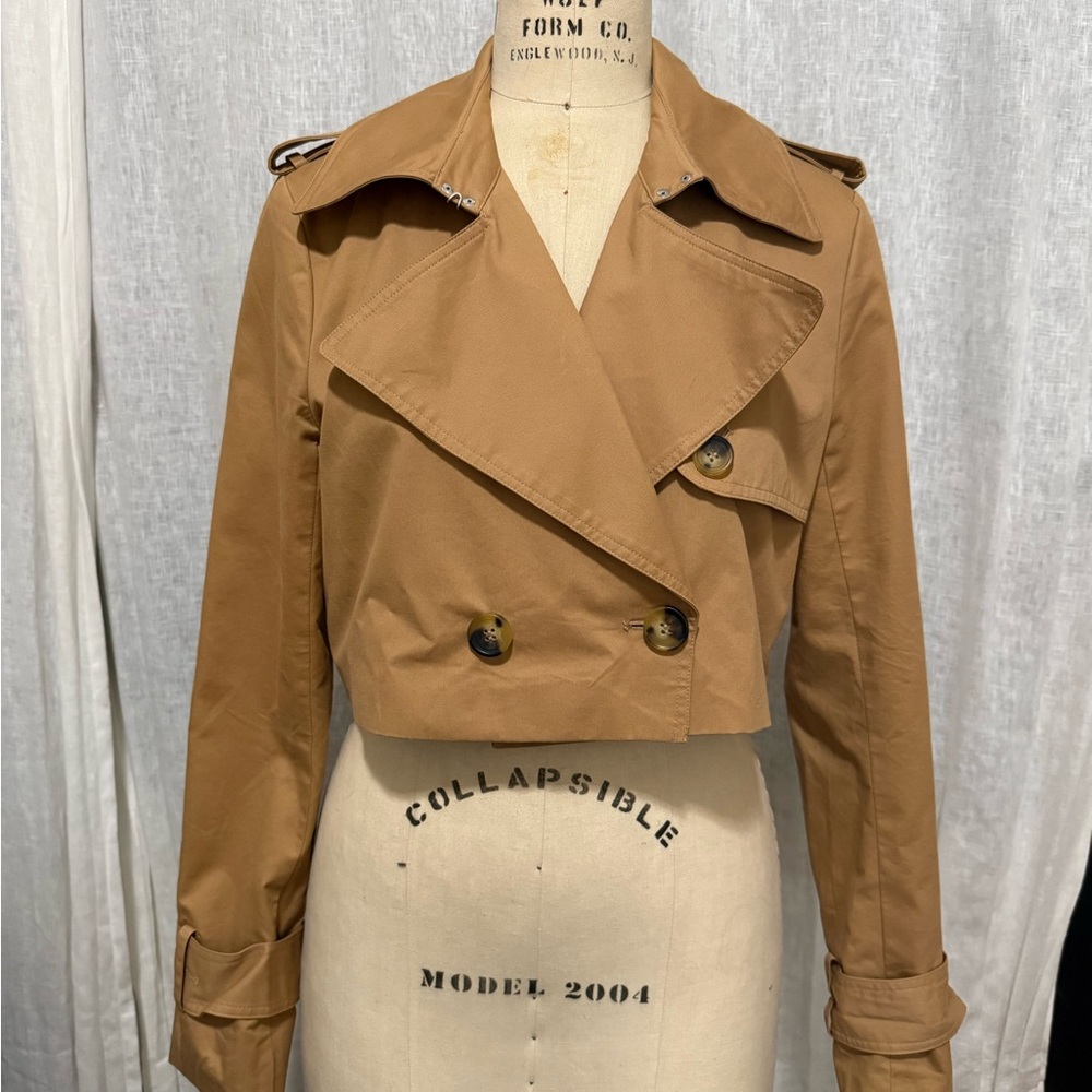 7 For All Mankind Crop length Tan Trench Coat